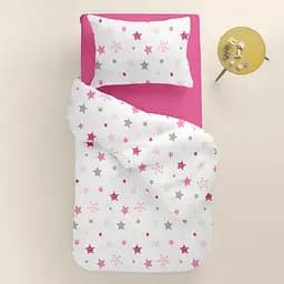 Дитяча постільна білизна в ліжечко PINK STARS CS1, рожевий (StarCarnivalRoseGrey_36Candy_140) - мініатюра 2