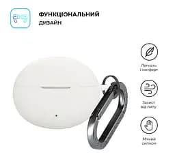 Силіконовий чохол для навушників OPPO Enco Free4, Hang Case, білий, ультратонкий захисний кейс товщиною 2 мм, захист від подряпин, пилу та ударів, компактний, з карабіном для кріплення, ArmorStandart (ARM86148) - мініатюра 2