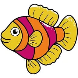 Детская раскраска Art Craft Полосатая рыбка с пальчиковыми красками 25х25 см (15623-AC)