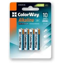 Батарейка ColorWay Alkaline Power AAA/LR03 BL 4шт (CW-BALR03-4BL)
