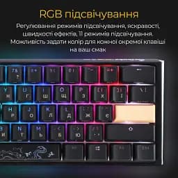 Клавіатура Ducky One 3 Mini Cherry MX Red RGB Black (DKON2161ST-RUAPXCLAWSC1) UA [125715] - мініатюра 10