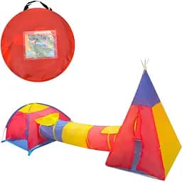 Універсальний ігровий намет-юрта Intex MR 1312 з тунелем та пірамідою, в сумці (116x116x85 см)