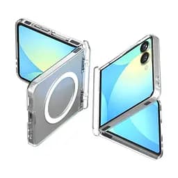 Чехол Spigen Ultra Hybrid Pro MagSafe для Samsung Galaxy Flip 7 Clear White (ACS09559) + защитное стекло