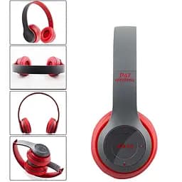 Навушники Bluetooth бездротові червоні з сірим Wireless Headphones P47 навушники накладні - мініатюра 2