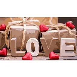 Набір для розпису по номерах Strateg Love 50х25 см (WW188)