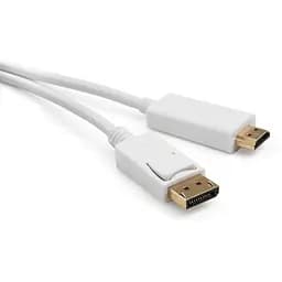 Кабель мультимедийный Display Port to HDMI 1.8m Vinga (VCPDPHDMI1.8WH)