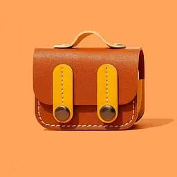 Шкіряний футляр Briefcase для навушників AirPods Pro 2 / Pro Brown / Yellow - мініатюра 2