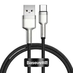 Кабель Baseus Cafule USB 2.0 to Type-C 66 W 1 метр металеві штекери чорний (CAKF000101)