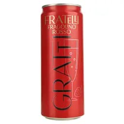 Напиток винный игристый Fratelli Fragolino Rosso Gratti красный полусладкий 6-6.9% 0.33 л ж/б