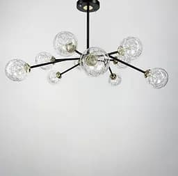 Потолочная люстра в черном корпусе на 10 ламп Line.F Цвет фурнитуры золотой