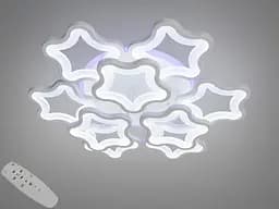 Сучасна LED люстра в спальню з пультом Diasha 1660/6+3WH біла димер 135W 55 см 3 режими світла