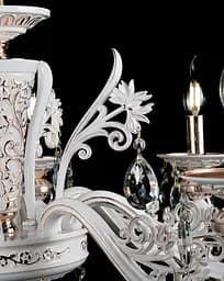 Люстра свічка E14 Splendid Ray LK939M/8, 8 ламп, кришталева, біла та золота, сучасний стиль, висота 80-110 см - мініатюра 4