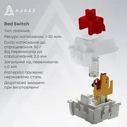 Клавіатура Ajazz NK68 Red Switch USB UA White (NK68-R-W) - мініатюра 8