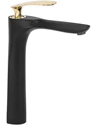Змішувач для умивальника Rea Orbit високий black/золото REA-B2055 Чорний