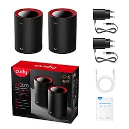 Маршрутизатор WiFi Mesh-система WiFi 6 2.5G Cudy M3000 Black (2-Pack) 2 штуки дводіапазонні AX3000 (73-00525) - мініатюра 5