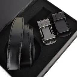 Подарунковий чоловічий набір Handycover 2515 (ремінь з 2 пряжками) чорний в коробці - мініатюра 5
