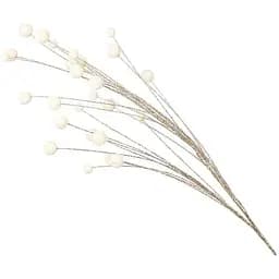 Декоративная глиттерная ветка 84 см Искусственные материалы для флористики и декора с ягодами Шампань