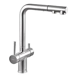 Змішувач для кухні на дві води з висувним виливом Zerix LUX-024 ZX5555 Нержавіюча сталь