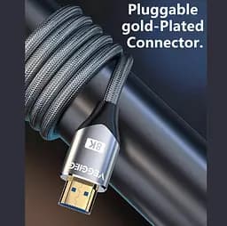 Кабель HDMI VEGGIEG VH401 8K v2.1 48Gbit HDR ARC 1m - мініатюра 4