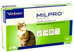 Virbac Milpro Милпро Антигельминтные таблетки для кошек более 2кг 4 таблетки