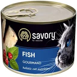 Вологий корм для дорослих вибагливих котів Savory Cat Can Adult з рибою 200 г