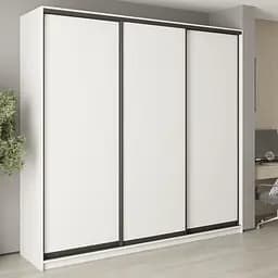Шкаф-купе трехдверный MebelStar Уни BG 3ДСП 250x45x240 см Аляска белый (MBS-7681)