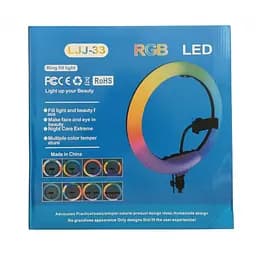 Кільцева Led-лампа 33 см LJJ-33 з тримачем для телефона 3 режими + RGB - мініатюра 5
