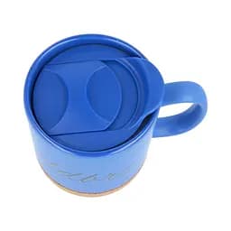 Керамічний кавовий кухоль OldBro Blue 414 мл з корковим дном і кришкою - мініатюра 4