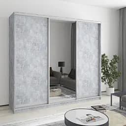 Шкаф-купе трехдверный MebelStar Комбо AL 2ДСП/Зеркало 230x60x210 см Бетон (MBS-3371)