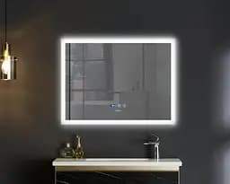 Дзеркало Mixxus FLAT MR04-100x80 з LED Touch, Anti-fog, димером, регулюванням яскравості, годинником (MI6927) - мініатюра 4