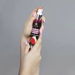 Лубрикант 2 в 1 STRAWBERRY & CREAM HOT EFFECT KISSABLE LUBRICANT 50 ML Secret play 37-3538 98200 - мініатюра 3