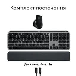 Комплект (клавіатура, миша) бездротовий Logitech MX Keys S Combo for Mac Space Grey (920-012845) - мініатюра 5