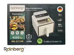 Аерофритюрниця електрична безмасляна Rainberg RB-2313W 9 л 4200 Вт Білий - мініатюра 4