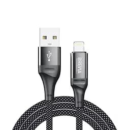 Кабель Brevia USB to Lightning 2.4А 1 м, черный box (56100BULC1)