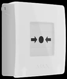 Бездротова настінна кнопка для активації пожежної тривоги Ajax ManualCallPoint White