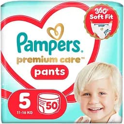 Подгузники-трусики Pampers Premium Care Pants Размер 5 (11-17 кг) 50 шт.
