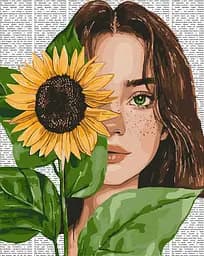 Набор для рисования по номерам "Барвиста поезія: Соняшник" Ideyka 40х50 см КНО8632