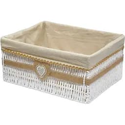 Кошик стелажний Handy Home Серце, з текстильним вкладишем, 36х27х17 см, бежевий (EW-88 L)