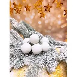 Набір ялинкових куль Оксамит 8 шт Білий