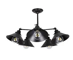 Люстра стельова лофт із регульованими плафономи Levistella 752F103-5 BK
