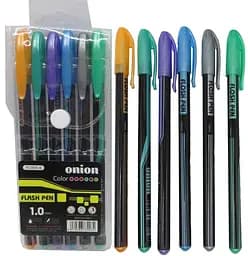 Набор гелевых ручек, 6 шт., с металлическим эффектом, PVC