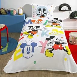 Постільна білизна з покривалом-піке Mickey Mouse Happy / простирадло на резинці Tac pbe0051401