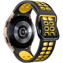 Ремінець для Samsung Galaxy Watch 5 44mm - чорно-жовтий ширина кріплення 20мм силікон Watchbands Galaxy Sport (W40-0WB52115582)