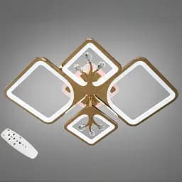 Стельова LED-люстра Diasha 8157/2+2G 83W, 68x49x12 см, 3 кольори світла, золото