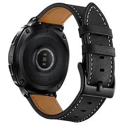 Браслет для Samsung Gear Sport - чорний Watchbands Standart ширина кріплення 20мм розмір L шкіряний (WB0029STANDART2BLACKSP) - мініатюра 2