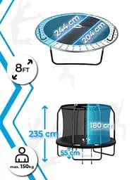 Батут із внутрішньою сіткою THUNDER Inside Elite 8FT 244 см Black - мініатюра 7