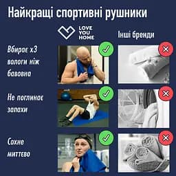 Дорожній спортивний рушник Love You з мікрофібри з чохлом 80х180 см Синій (60165) - мініатюра 10