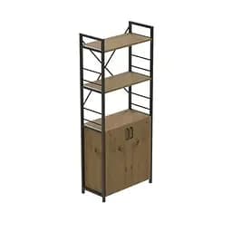 Етажерка 3/60 Ferrum-decor Серії Конект з тумбою 144x60x28 Чорний ДСП Артизан (FRD-104447)