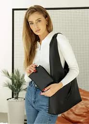 Сумка жіноча Sambag HOBO M чорний 35 х 40 х 8 см (53200001) - мініатюра 9