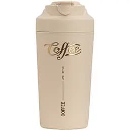 Термокружка Coffee 480 мл с керамической колбой, бежевый Yiwu HP-14-14BE